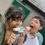 Pollyanna McIntosh Instagram - Miss you @cassadymcclincy ❤️✌️🍦But lucky to have you in my lyife. #TWDFamily #TheWalkingDeadFamily