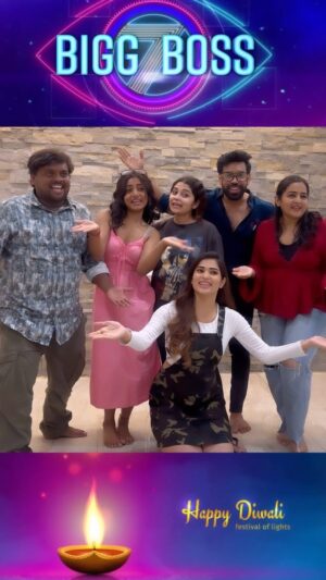 Pooja Murthy Instagram - Andhariki Deepawali Subhakankshalu🙏 
#BiggBoss #Season7 
@daminibhatlach @subhashree.rayaguru @nayani_pavani @pooja.murthy.official @tastyteja #MeeAataSandeepMaster
Costume designer @kanishk_ethnics
