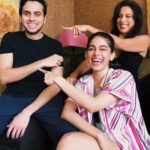 Pooja Bedi Instagram - A family that laughs together stays together. Laughter is the best medicine and I hope these happy crazy moments of ours being a smile to your lips. @alayaf 😂 @_omar.f_ 🤣 @poojabediofficial 🤪