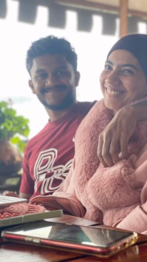Pooja Kannan Instagram - This cute lil button has taught me what it is to love selflessly, being patient and consistent in love and to exist gracefully!

This is Vineeth and he is my ray of sunshine ❤️
I love you my partner in crime and now, my partner !!