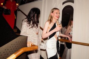 Poppy Lee Friar Instagram - One for you gorgeous #ackleybridge fans!  @amy_lhickman (the mop of hair) and I still partying like school’s out 🤣❤️ @vanityfairlondon #BAFTAEERisingStar #missyandnas #party #vanityfair #fashion #london love you girl