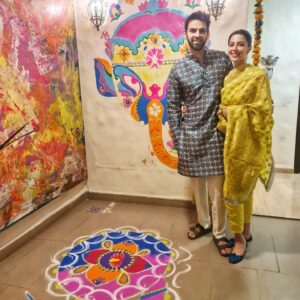 Poppy Jabbal Instagram - From us to you 
HAPPY DIWALI ❤️ 😊 

may the light shine on you ✨️