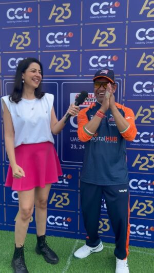 Poppy Jabbal Instagram - @dineshlalyadav and @poppyjabbal fill the air with the @bhojpuridabanggsccl anthem during the interview, and in perfect harmony, the team sends the ball soaring for a sixer, embodying the anthem’s victorious vibe!

@danubeproperties Presents CCL UAE Weekend

#CCL2024 starts from February 23rd - March 25th and will be Live on JioCinema and Sony Ten 5.

#A23 #Parle2020 #CCLSeason10 #DanubeCCLUAE #TruckersUAE #CCLUAE #Chalosaathkhelein #CCLonJioCinema #CelebrityCricketLeague #JioCinema

@a23rummy @parle2020cookies 
@danubeproperties @bharathicementofficial @officialjiocinema @sonysportsnetwork @ccl.uae @truckersuaey