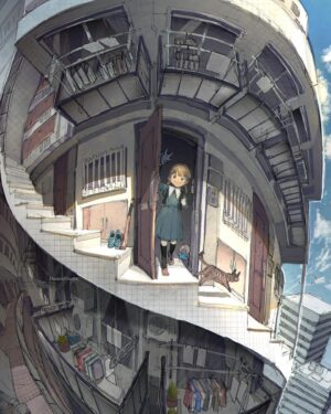 Posuka Demizu Instagram - Good morning☀️

-----
#illustration #degitalart #landscape #apartment