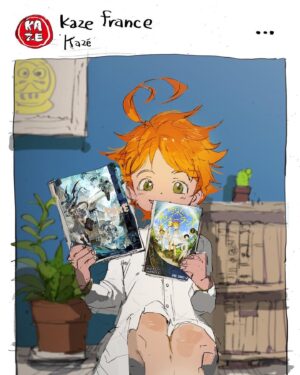 Posuka Demizu Instagram - KAZÉ France( Publisher of The Promised Neverland in France🇫🇷)gave me a special gift! (⸝⸝⸝ᵒ̴̶̷ ⌑ ᵒ̴̶̷⸝⸝⸝)✨Merci! Look at the second picture! this French book is super cool!! I love this one🦈XD  The third picture, In France, my art book[PONE] will be released soon!!👉Check @kazefrance