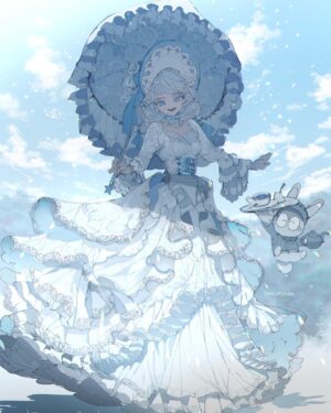 Posuka Demizu Instagram - What a nice weather！⛅️
ーーー
#illustration #parasol #degitalart  #whitedress
