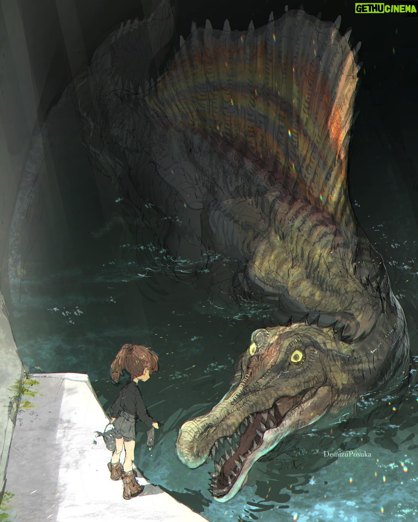 Posuka Demizu - 17.4K Likes - Feeding time
---
#illlustration #digitalart #spinosaurus #dinasour