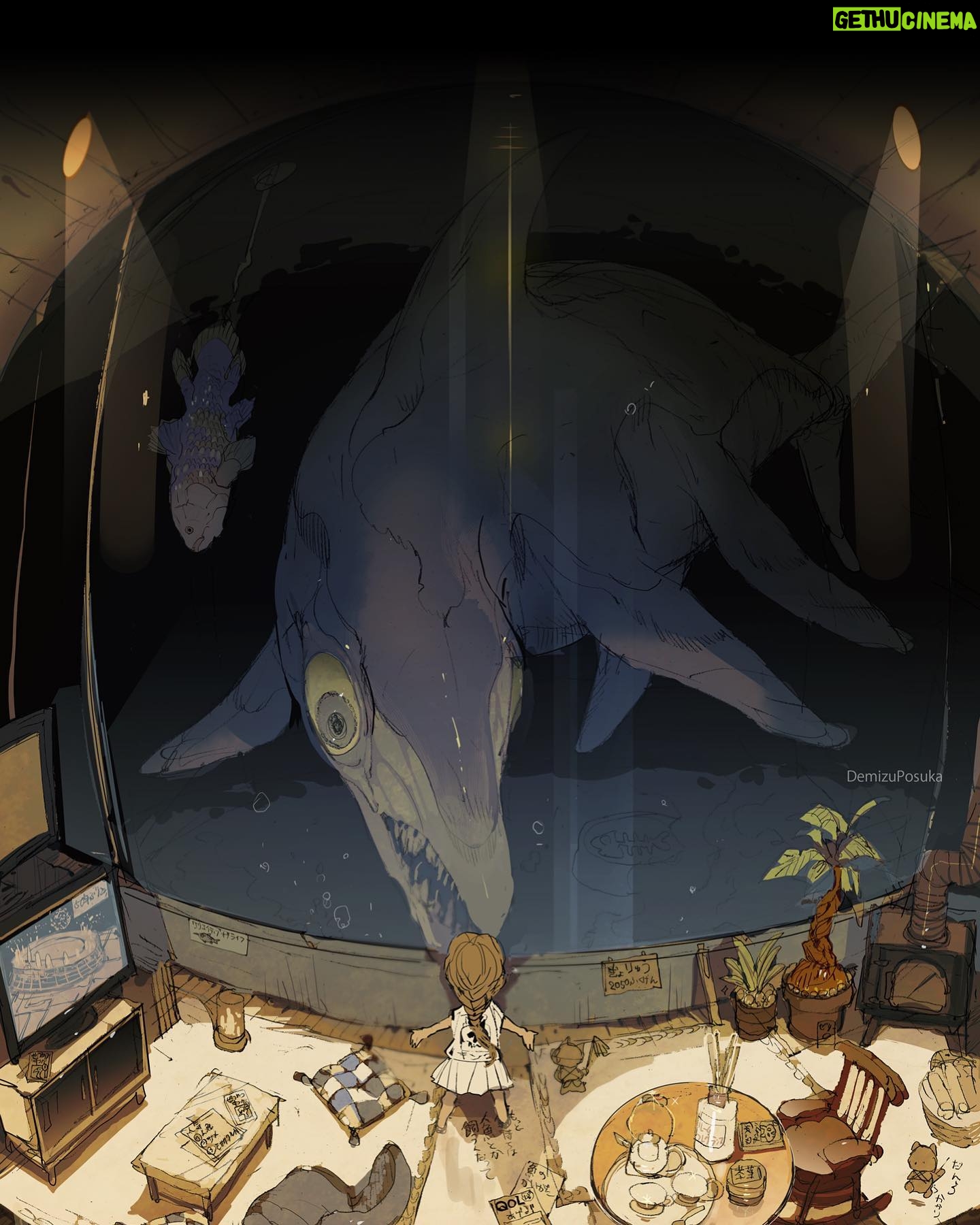 Posuka Demizu - 21K Likes - Quality of life
---These are important for improving quality of life ... for example, sofa fireplace, room fragrance, teapot, large aquarium and ichthyosaur🐟