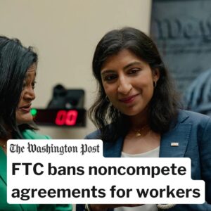 Pramila Jayapal Instagram - This is a great move from the FTC! Noncompete agreements keep wages low and are anti-worker and anti-competitive.

This is a pro-worker move that will mean people get paid more, and I’m proud to have helped advocate for it.