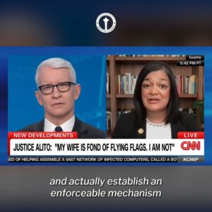Pramila Jayapal Instagram - Supreme Court Justices weighing in on cases about democracy and the January 6 insurrection must be impartial.

Flying flags that push false conspiracies about the 2020 election shows clear biases and conflicts of interest. Justice Alito must recuse himself from these cases.