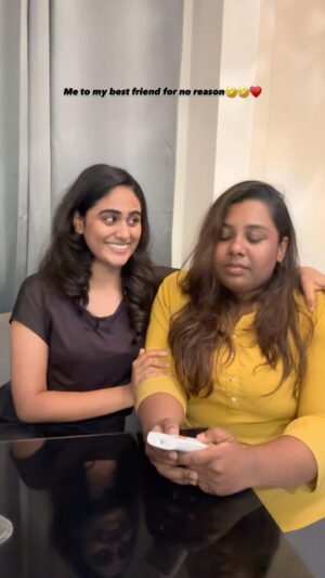 Preetha Instagram - Unleashing my awesome singing talents - look how impressed she looks😝♥️