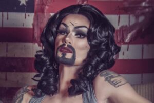 Priscilla Chambers Instagram - Oh you’re into true crime? Didn’t think so 🩸 throwback to my MANSON photo shoot. Shout out to my drag daughters for being the Manson girls 🐷🐷🐷
• “You know, a long time ago being crazy meant something. Nowadays everybody's crazy.”
•
I am in no way trying to glorify this human. I just think the study of serial killers and how their brains works is very interesting. I decided to mix in my artwork with something I was interested in. Sorry to offend 🖤
•
#charlesmanson #mansonfamily #dragqueen #helterskelter