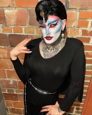 Priscilla Chambers Instagram - Death be cumming in her ☠️ 

Performing at @banksavebar TONIGHT! Showtime 11pm. See ya there queers 🖤