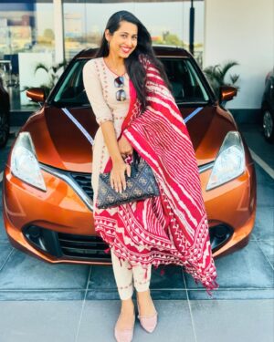 Priya Hegde Instagram - Pure pride vibes … 
Be proud of your progress and keep taking steps forward no matter how small it is .. you will eventually reach your full potential and you will look back on the days you thought you would never make it, and you will smile. I am so proud that I never gave up on myself 
Happy Ugadi ❤️

#firstcar #proudfeel #happysoul