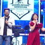 Pujitha Devaraj Instagram - One more time for this energy packed show - Dhanvantra 2024 💥⚡️ Such an amazing host @kuraishi_the_entertainer 💯 We meet again @vj_faazilhani_ 💯 Shot by @balaartphotography @harishvstudios #collegeevent #collegeculturals #medicalcollege #kuraishi #kuraishivibes #anchor #pujitha #trichy