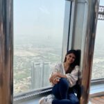 Pujitha Devaraj Instagram - At the top @burjkhalifa @dubai 🏙️ PC : Dad💛 #dubai #instatravel #travelgram #pujitha #burjkhalifa