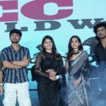 Pujitha Devaraj Instagram - Glimpses from Fight club Audio release🎶🎵 Thankyou @solamedia_starz ✨ Shot by @thesavouriesshots Outfit @stitchhousesalem Hair @abi_makeup_artist #black #blacksaree #anchor #emceeing