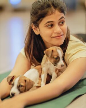 Pujitha Devaraj Instagram - Introducing my babies🐾

Getting back to my fav spot on earth @pawga_ 🐶after ages is truly a bliss✨
All these puppies are up for adoption,so pls contact @blue_cross_rescues to take them home🐾
📸 @thatmadraskaran 

#dontshopadopt #indies #pawga #instadog #puppy
