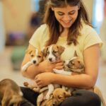 Pujitha Devaraj Instagram - Introducing my babies🐾 Getting back to my fav spot on earth @pawga_ 🐶after ages is truly a bliss✨ All these puppies are up for adoption,so pls contact @blue_cross_rescues to take them home🐾 📸 @thatmadraskaran #dontshopadopt #indies #pawga #instadog #puppy