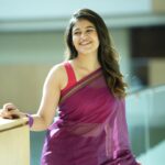 Pujitha Devaraj Instagram - Saree❌ Saree’eeeeee’✅ Day 2 of hosting Credai Statecon 2024✨ Saree by fav @izhaimadras Shot by @gett_o_ Hair @_stylenart_ #violetsaree #sareelove #simplelook #chennai #suntv #feb #vibecheck #southindiansaree Sarees always give a new definition, right?