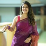 Pujitha Devaraj Instagram - Saree❌ Saree’eeeeee’✅ Day 2 of hosting Credai Statecon 2024✨ Saree by fav @izhaimadras Shot by @gett_o_ Hair @_stylenart_ #violetsaree #sareelove #simplelook #chennai #suntv #feb #vibecheck #southindiansaree Sarees always give a new definition, right?