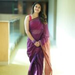 Pujitha Devaraj Instagram - Saree❌ Saree’eeeeee’✅ Day 2 of hosting Credai Statecon 2024✨ Saree by fav @izhaimadras Shot by @gett_o_ Hair @_stylenart_ #violetsaree #sareelove #simplelook #chennai #suntv #feb #vibecheck #southindiansaree Sarees always give a new definition, right?