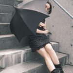 RUKO Instagram - ☂️ @yura_pk ✖︎ @apleberute 👗　@honeymihoney_official ゆらちゃんが2年悩んで作った日傘 🦇 #るうこ私服