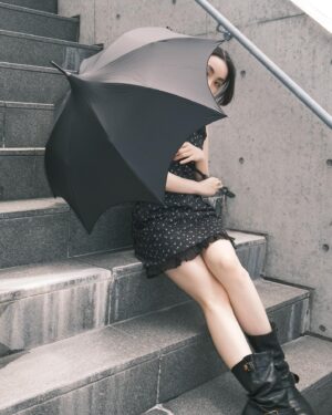 RUKO Instagram - ☂️ @yura_pk ✖︎ @apleberute 
👗　@honeymihoney_official 

ゆらちゃんが2年悩んで作った日傘
🦇

#るうこ私服