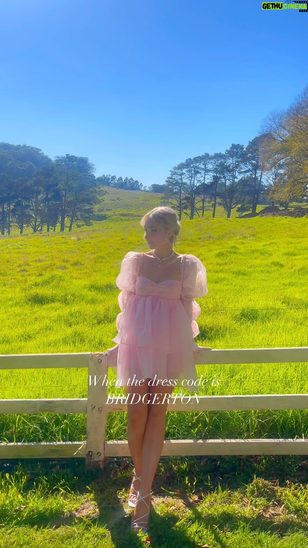Rachael Evren Instagram - OBSESSED with my little princess wardrobe, details below Pink babydoll: @selkie Pink maxi: @houseofcb Blue formal: @peppermayo #outfitinspo #bridgerton #outfitideas #cosplay @netflixanz @bridgertonnetflix