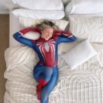 Rachael Evren Instagram - Trying to stick my phone to the ceiling was easier than I thought it’d be lol #spiderman #cosplay