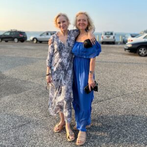 Rachel Bay Jones Instagram - Lovely dinner with crazy dear friends. Boats and sky and water and breezes and a cannon that shoots blanks at the sunset. (Also fab dress and earrings and bracelet - @puresoulshelterisland ❤️)