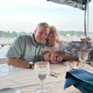 Rachel Bay Jones Instagram - Lovely dinner with crazy dear friends. Boats and sky and water and breezes and a cannon that shoots blanks at the sunset. (Also fab dress and earrings and bracelet - @puresoulshelterisland ❤️)