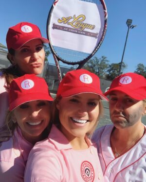 Rachel Reynolds Instagram - THERE’S NO CRYING IN TENNIS
#aleagueoftheirown 
#rockfordpeach 🍑 👻