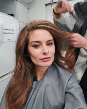Rachel Shenton Instagram - Where the magic really happens…. #makeuptrailer #nightshoots #shamelessselfie