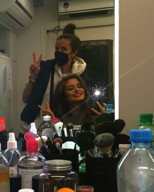 Rachel Shenton Instagram - Where the magic really happens…. #makeuptrailer #nightshoots #shamelessselfie
