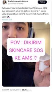 Rachel Amanda Instagram - Unboxing skincare SOS dari Jakarta 😆💖 Sori bangeet waktu itu udah nanya siapa yang mau nonton unboxing eh malah lupa upload 🤣 Mana sempet salah rekam pake mode slo-mo pula 🥲 Enjoyy the video and thank you sooo much @laboreskinexpert ✨