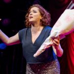 Rachel Bloom Instagram – We opened #deathletmedomyshow the other night and it was surreal. Thanks to @mikeandcarleeprods for making my dreams come true, @williamsburgpizza and @brookiescookiesnyc for the food and @pattilupone for giving us the best step-and-repeat photo of all time. 

Hair: @creightonbowman 
Makeup: @lisahoughton 
Styling: @arieltunnell 

Dress: @aliceandolivia 
Shoes: @larroude
Jewelry: @nickhorey
Clutch: @simitri.shop
