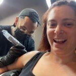 Rachel Bloom Instagram – The arm garden is growing! Next tattoo: Stewie from “Family Guy” on my face!