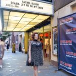 Rachel Bloom Instagram – We opened #deathletmedomyshow the other night and it was surreal. Thanks to @mikeandcarleeprods for making my dreams come true, @williamsburgpizza and @brookiescookiesnyc for the food and @pattilupone for giving us the best step-and-repeat photo of all time. 

Hair: @creightonbowman 
Makeup: @lisahoughton 
Styling: @arieltunnell 

Dress: @aliceandolivia 
Shoes: @larroude
Jewelry: @nickhorey
Clutch: @simitri.shop