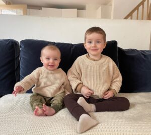 Rachel Hurd-Wood Instagram - It’s all worth it 🥰

So much of parenting is bone-aching exhaustion, being pushed to your limits and questioning yourself. But then, watching how sweet Liam is with his sister, how if she’s crying he’ll get her a toy or sing to her, is so totally heart melting I don’t even know what to do with myself. Makes me think I’m doing something right. 

As I’m typing this, Stella is asleep on me after we slow danced to @oliviarodrigo and everything feels perfect. 💕

The little ones are dressed in ultimate cosy and eco-chic leggings and matching jumpers from @thesimplefolkco 🤍

#gifted #brotherandsister #adorable