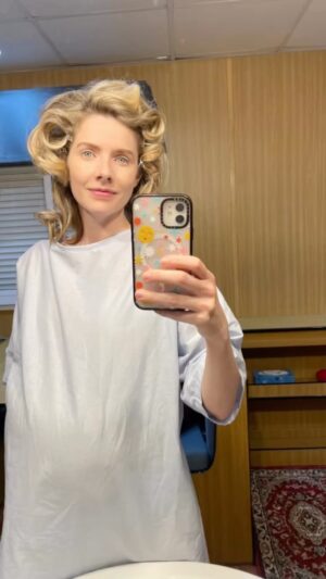 Rachel Hurd-Wood Instagram - Trailer selfie, wearing a fake baby bump. Am I doing ‘thirst trap’ correctly? 

HNY, friends. How are you? X