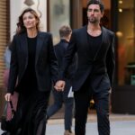 Rachel Legrain-Trapani Instagram - Leaving @mo_paris with class 🖤 Une note pour nos tenues Full Black ? #couplestyle #matchymatchy #couplegoals