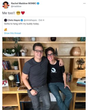 Rachel Maddow Instagram - The best part of promoting a new project…!