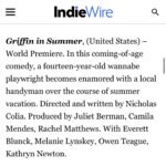 Rachel Matthews Instagram - produced an indie with so many people that i love called Griffin in Summer and we are officially premiering at @tribeca !! cannot wait for yall to see- it’s a special one