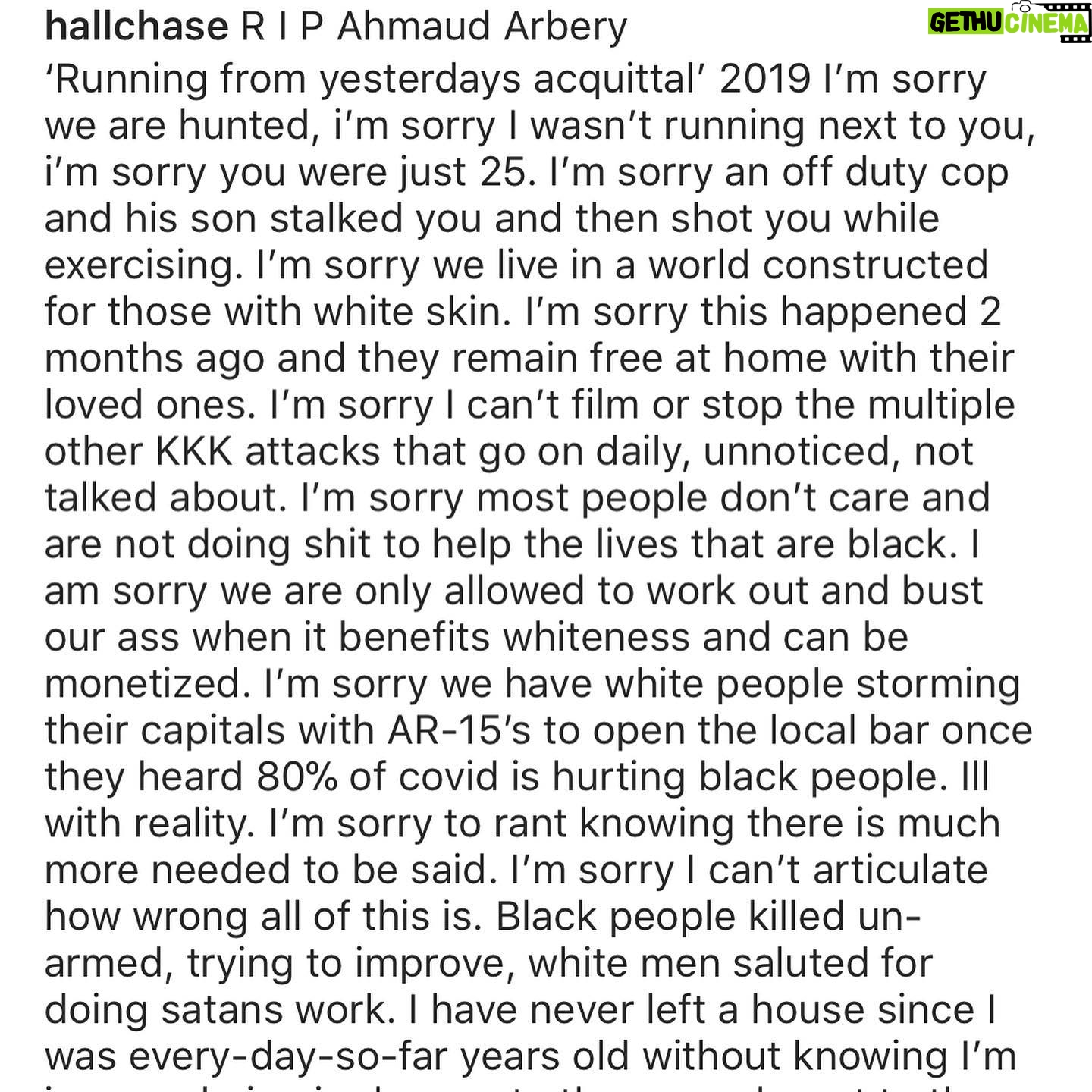Rachel Matthews Instagram - My friend @hallchase tribute to #ahmaudarbery was too powerful not to share. Please take a moment out of your day and give it a read. #irunwithmaud
