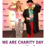 Rachel Riley Instagram – Big thanks to everyone at @icapcharityday for picking @alzheimersresearchuk as one of the charities benefitting from your day of fancy dress madness fundraising today!

Apologies to these brilliant servicemen who I thought had just gone and got really good costumes and so asked to borrow the sword and helmet for a pic 🙈🤣 now I look back at Spencer, the Toy Story soldier taking me round last year, the quality of their look is rather different…

Thanks for looking after me this year Peaky Blinder Dom, and to the many traders who let me “help” on their desks/phones to raise money.

ARUK are hoping to find a cure for dementia in our lifetimes and I’m so pleased they were chosen again to be supported by ICAP today.

#charity #ICAP #alzheimersresearchuk #aruk #fancydress