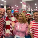 Rachel Riley Instagram - Big thanks to everyone at @icapcharityday for picking @alzheimersresearchuk as one of the charities benefitting from your day of fancy dress madness fundraising today! Apologies to these brilliant servicemen who I thought had just gone and got really good costumes and so asked to borrow the sword and helmet for a pic 🙈🤣 now I look back at Spencer, the Toy Story soldier taking me round last year, the quality of their look is rather different… Thanks for looking after me this year Peaky Blinder Dom, and to the many traders who let me “help” on their desks/phones to raise money. ARUK are hoping to find a cure for dementia in our lifetimes and I’m so pleased they were chosen again to be supported by ICAP today. #charity #ICAP #alzheimersresearchuk #aruk #fancydress