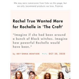 Rachel True Instagram - 🦋When I was cast as Rochelle in the Craft I was a little on the fence about the racism storyline -especially as the character had originally been white & bulimic…🦋 
💥👁💥suppose I was worried the audience world think my blackness was ‘my problem’..rather than ‘racism is the problem’💥👁💥
💥unfortunately I see that storyline was as relevant then as it is now in 2020💥
🦋 It also made Rochelle an individual & a fully realized 3D character w/ her own agenda & storyline, not just a cog or appendage placed to further another (white) characters story line.
💜so here’s to Rochelle💜
💜🦋💜😊💜🦋
Thank you @cosmopolitan & @radsadblackbry for the interview💜💜💜
I’ll be on @instylemagazine ig live at noon today w/ @kaylaagreaves talking about my new book 👁get yo questions ready 🦋
Link in bio for true heart Intuitive Tarot from @hmhbooks 🦋
#racheltrue #happyhalloween #thecraft #thecraftmovie