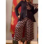 Rachel True Instagram – 🥳hola! Who knew pants 
were so super easy to sew!?
I rarely find any that fit my height right in stores so making them myself was kinda a revelation.
🤩🥸
Do you have any hobbies/ interests? 
💜 Disfruta de fin de semana 💜
(jacket is from High by Clair Campbell)
Pants are a silk /viscose blend #Annasui deadstock fabric  @moodfabrics 
#racheltrue #sewing
