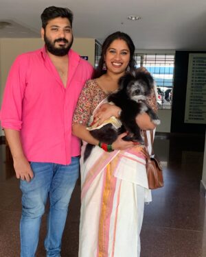 Radhika Radhakrishnan Instagram - Our baby is 1 year old 🎀 

A year ago, we never knew that you even existed in this world, but you came into our life during the toughest phase and you filled our lives with sunshine & happiness. Happy - that’s who you are and what you make everyone around you feel. Its the perfect name for you. 

We brought you home just for the love but in return you taught us so many things. You ignited a compassion towards stray dogs, showing us their capacity for love just like yours. My heart skips a beat every time you puke, or you do not eat or not take a poop. Every vet visit is a stressful one. Nothing brings joy to our home other than your waggling tail. You are the light of our house, you will forever be my first born baby. Before we got you, I was never able to resonate with the term ‘pet parent’ but now I know! We wish you good health, good health and only good health! We love you Happy ♥️